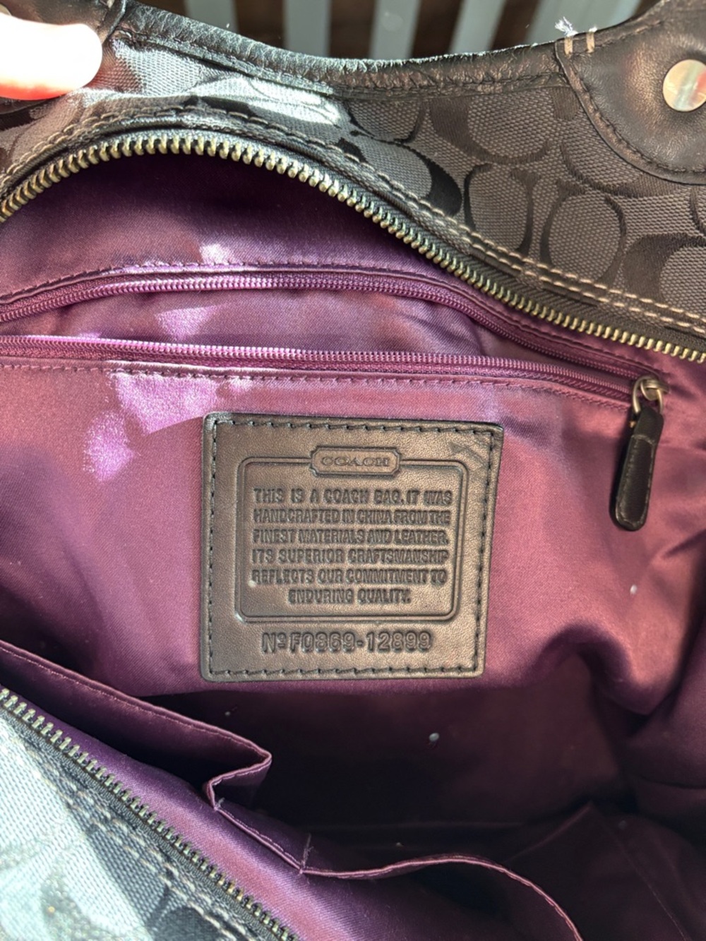Coach black and gray patchwork matching purse bag and wallet - Picture 6 of 10